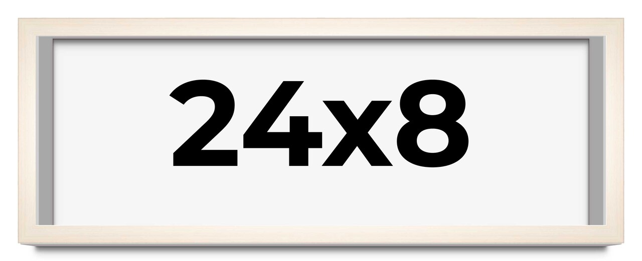 Panoramic Minimalist White Picture Frame - UV Acrylic, Foam Board Backing, Hanging Hardware